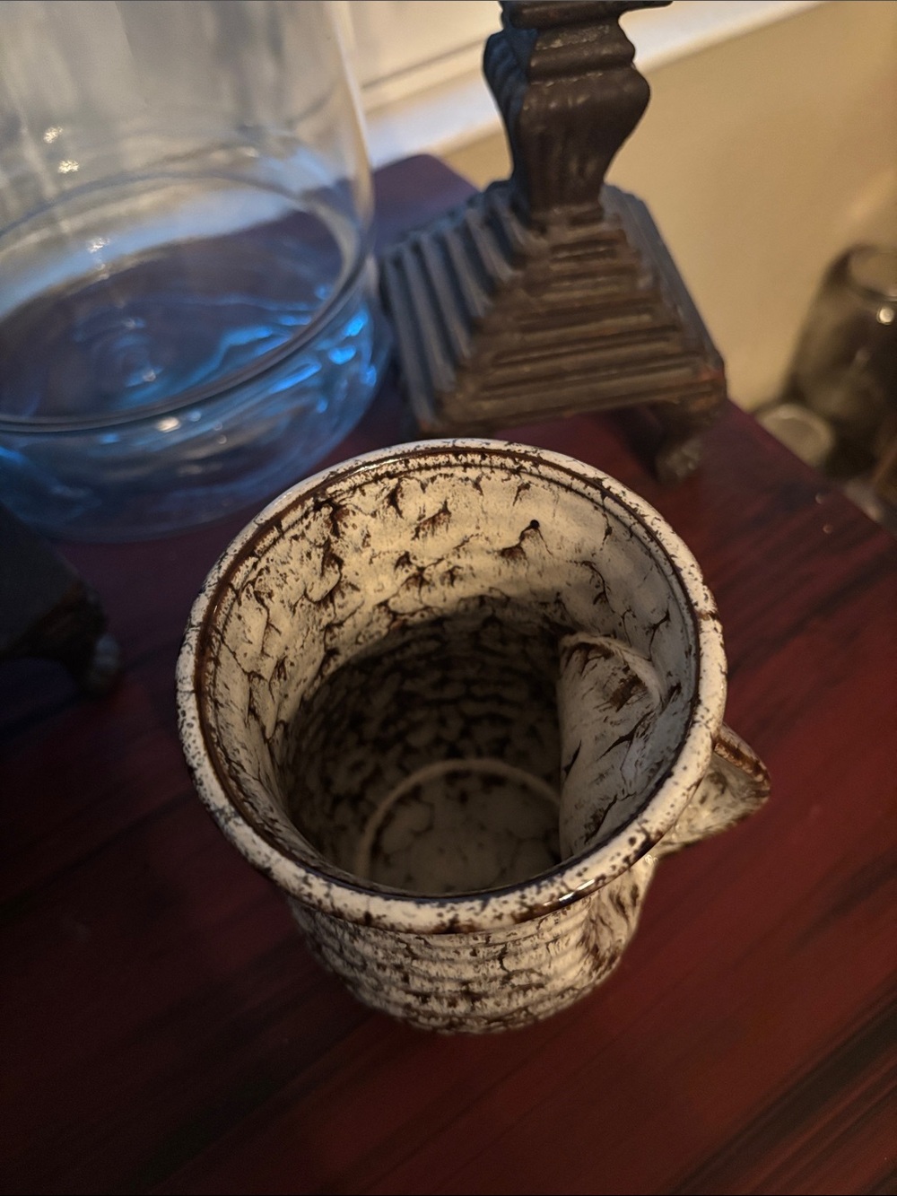 Rustic Ceramic 20 oz Coffee Mug in Cream and Brown - Handmade - Picture 2 of 7
